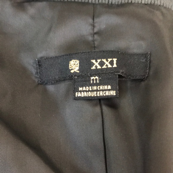 XXI Forever 21 Dark Grey Peacoat Style Jacket Med - Picture 7 of 10